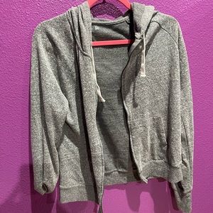 Grey zip up hoodie